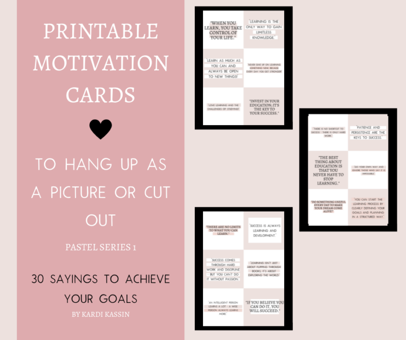 Study Motivation Cards - Pastel series 1